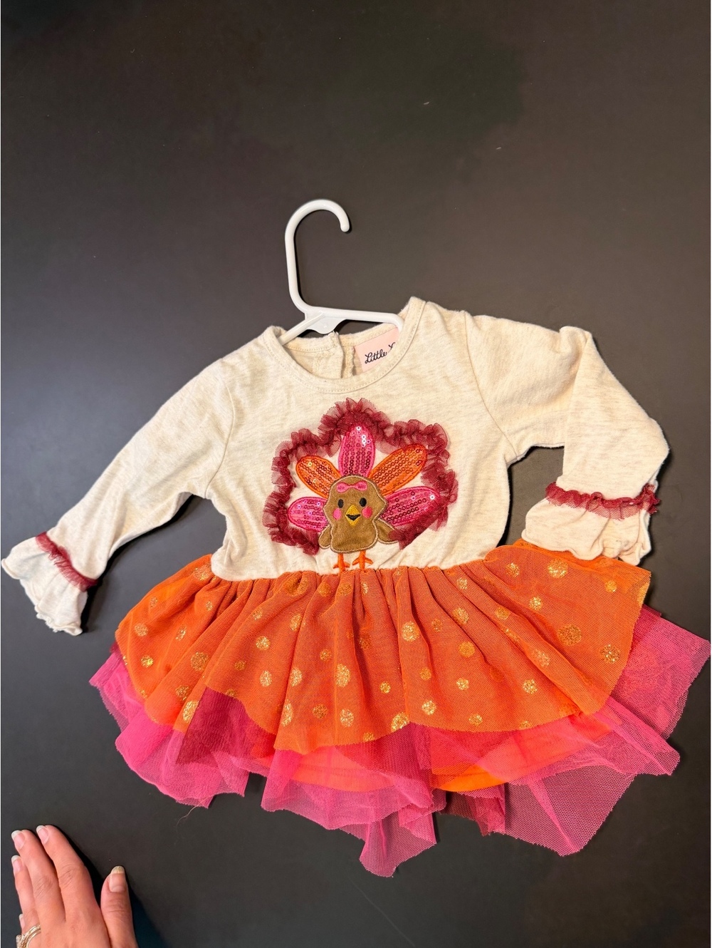 Little Lass turkey tutu Thanksgiving dress - 12M